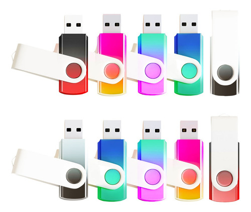 5 Unidades De Pen Drives Usb 2.0 De 1 Gb, Colores Degradados