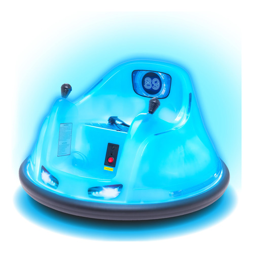 Bumper Car Flybar Blue Glow 6v Battery For Kids 1.5+ Years