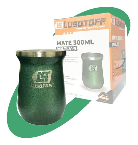 Mate De Acero Inoxidable Verde Lusqtoff Termico Doble Capa