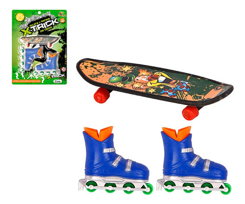 Skate De Dedo E Patins De Dedo Brinquedo Obstaculos Radical