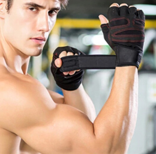 Imagen 7 de 10 de Guantes De Gimnasio Ejercicio Pesas Entrenamiento Y Trekking