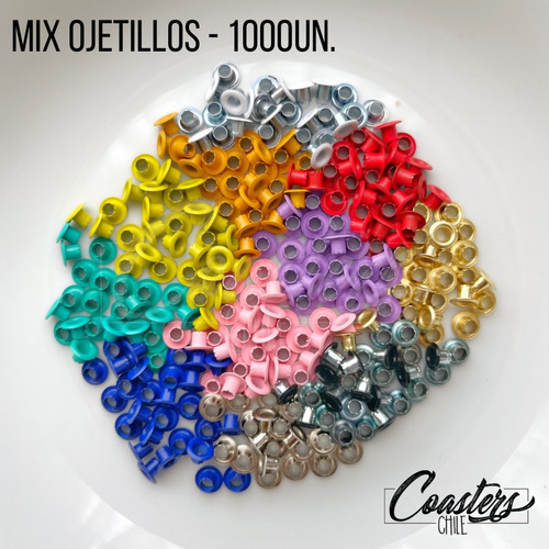 Ojetillos 4mm. Mix Colores - 1.000un. 
