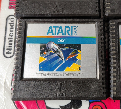 6 Video Juegos Atari 5200,qix,pacman,kangaroo,defender. (Usado)
