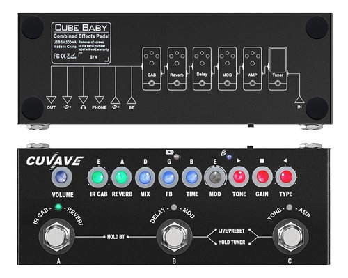 Pedal Multiefectos Para Guitarra,cube Baby Pedal Multiefe...