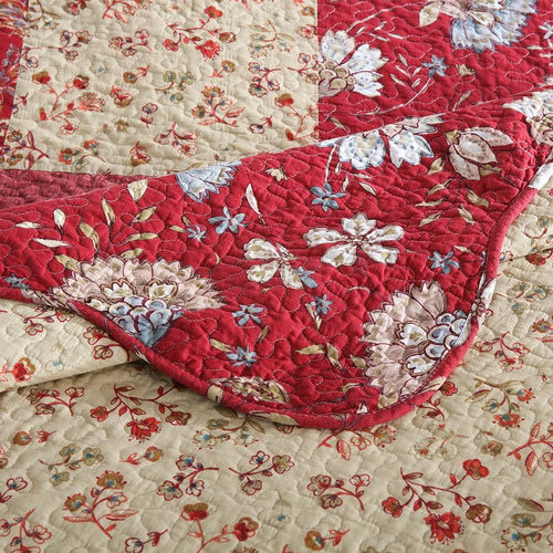 Camandy Juego De Colcha De Algodón, Juego De Cama De 3 Pieza