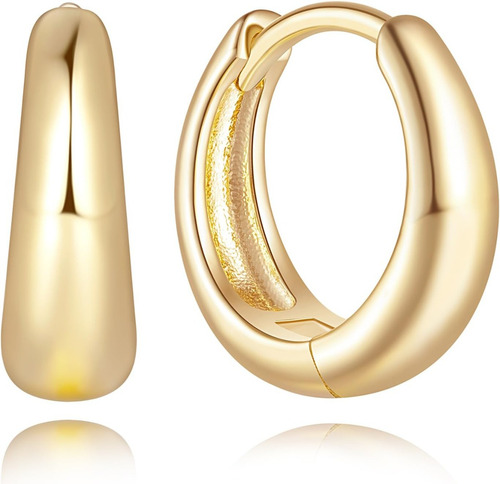 Aretes Pendientes Oro 14k Para Mujer Niña Huggies Aretes 20m