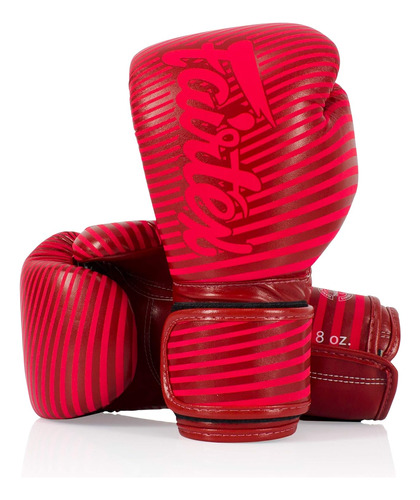 Guantes Para Entrenamiento Fairtex, 8 Onzas, Rayados, Rojos