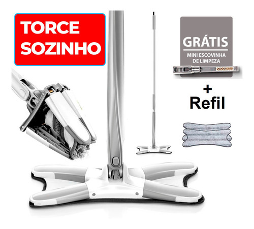 Imagem 1 de 7 de X Mop Clean 360 Giratório + Grátis Mini Escova De Limpeza