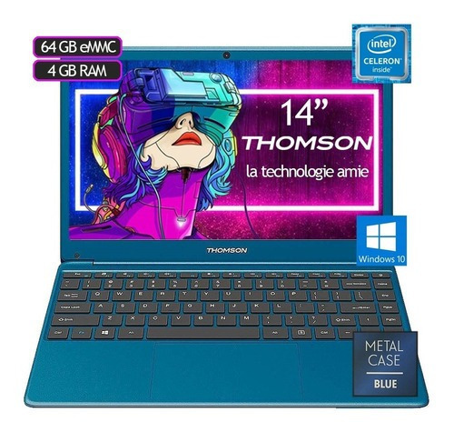 Laptop Thomson Neo 14 Intel Celeron 4gb Ram Acabado Metalico