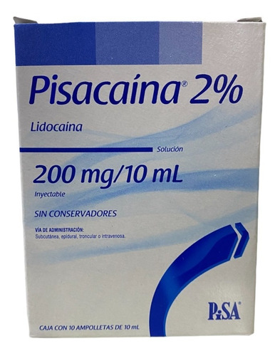 Pisacaína 2% Lidocaína 200mg 10 Piezas