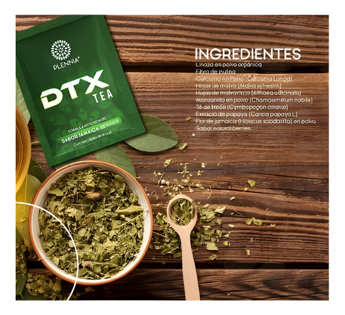 Dtx Tea-5 Pza Desinflama Elimina Toxinas Del Cuerpo Y Colon