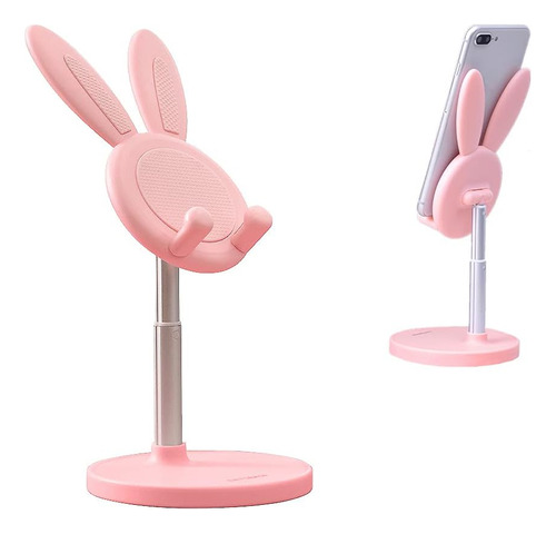 Soporte Para Celular De Escritorio - Rosa/ Conejo