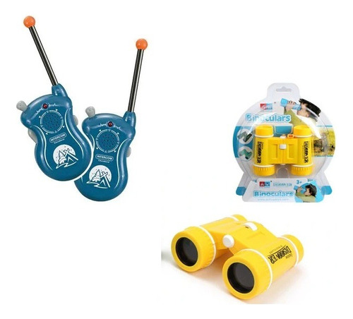 Combo Camping Binoculares Juguete Niños Walkie Talkie Paseo