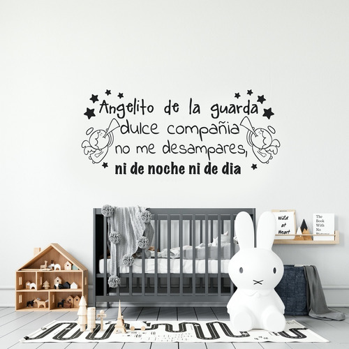 Vinilo Decorativo Infantil Oracion Angel De La Guarda 45x100