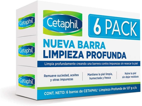 Jabon Corporal En Barra Cetaphil 6 Pzs De 127g C/u 