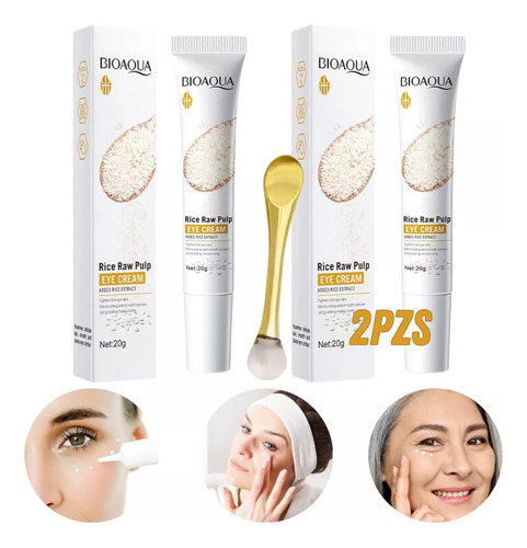 Cuidado Facial Crema Ojos Arroz Ojeras Arrugas Bolsas Agua F Tipo De Piel Normal - 2 Piezas