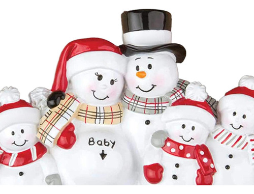 4 Juego De Adornos Familiares De Muñecos De Nieve 4 Piezas