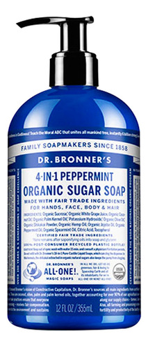 Jabón De Azucar Organico Dr Bronner´s 4 En 1 Menta 355 Ml