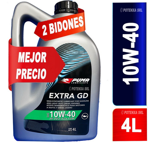 Aceite Puma Extra Gd 10w40 Semisintetico 8 Litros
