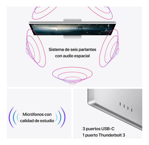 Studio Display Con Vidrio Estándar Soporte Ajustables Apple Plata