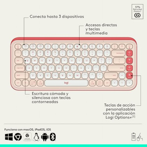 Logitech Pop Icon Combo, Combinación De Teclado Y Mouse