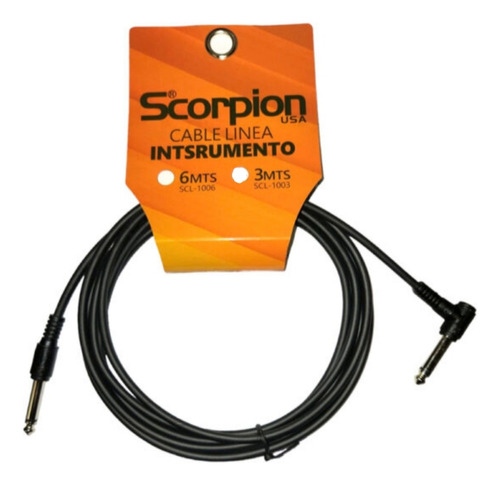 Cable Instrumento Línea Plug 6.3mm Mono/ 3 Mtrs. Scorpion 