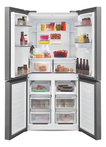 Heladera con freezer inverter Punktal PK-599 INV color inox con capacidad de 459L 220V