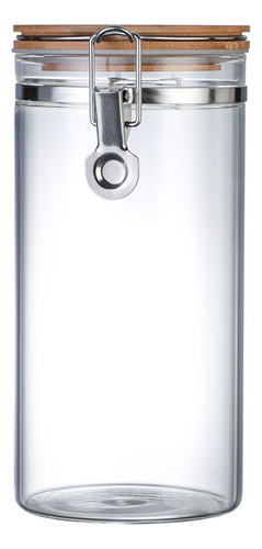 Recipiente Organizador Cristal Hermetico Bambu 1000ml 2 Color Vidrio