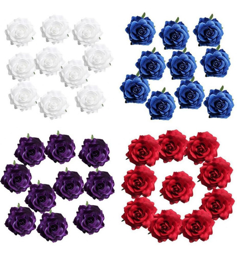 40 Piezas De Capullos De Rosa De Seda Artificial Cabezas De