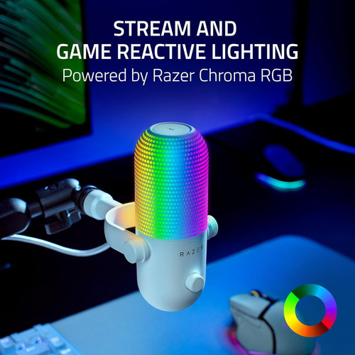 Micrófono Razer Seiren V3 Chroma - Rgb Usb Color Blanco