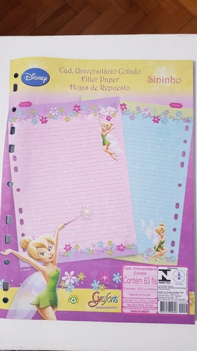 Hojas De Repuesto Disney. Campanita. Tinkerbell. X 64 Hojas 