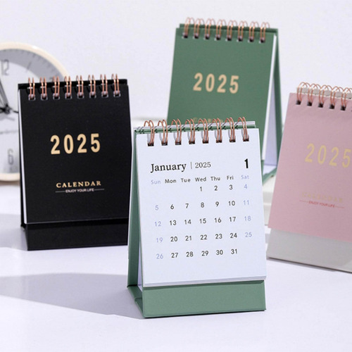 3pc Mini Calendario 2025 Con Encuadernación De Doble Bobina