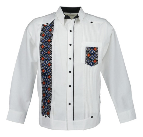 Guayabera Bordada Yucateca. Lino. Greca M/l Mayakim