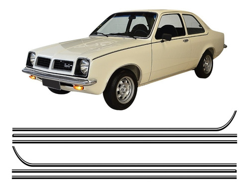 Kit Adesivos Chevrolet Chevette Luxo 79 Faixa Lateral Tr002