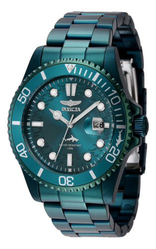Reloj pulsera Invicta 40886, para hombre, con correa de acero inoxidable color verde
