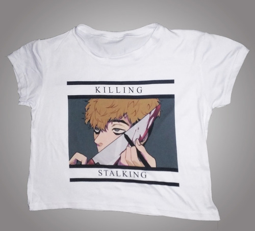 Camiseta Blanca Mujer Killing Stalking Crop Top