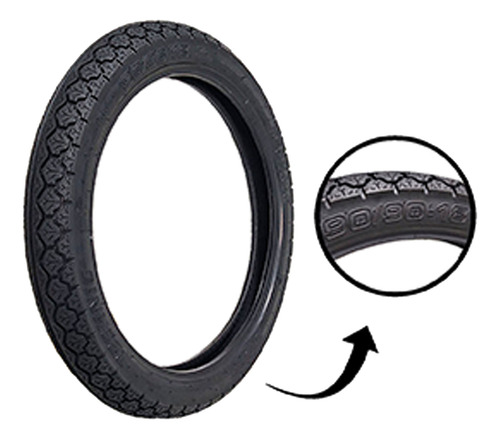 Kit Pneu Technic Tiger 90/90-18 Tras Camara Ybr 125 Factor