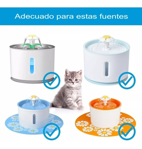 Imagen 2 de 10 de Pack 4 Filtro Bebedero Fuente Agua Eléctrica Gato Perro