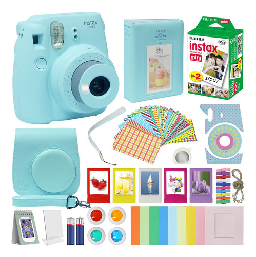 Camara Fujifilm Instax Mini 9 Azul Hielo Kit Accesorio Para