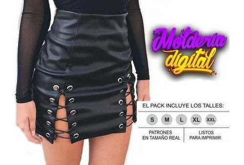 Kits  Molde  Falda C/tajos Ojales Metalicos Talles S A Xxl