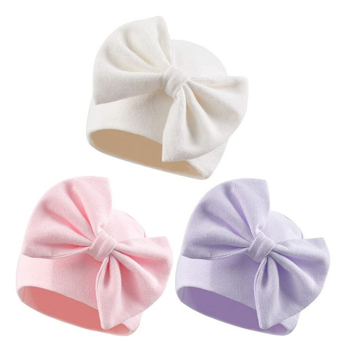 Gorro De Algodón For Bebé Recién Nacido Gorro Con Lazo