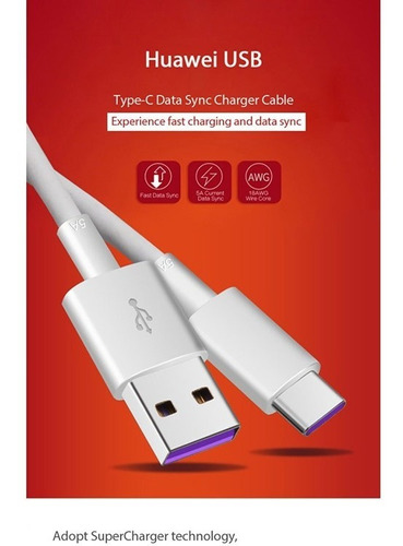 Cable Huawei Supercharge - 5a - Genuino - Prismaventas