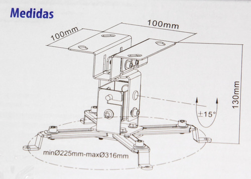 Imagen 5 de 8 de Soporte Proyector Techo Universal 20kg Nisuta Ns-sotvp Htec