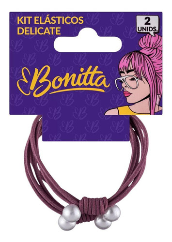 Kit 2 Elásticos Finos Bonitta Marrom - Prende Com Firmeza