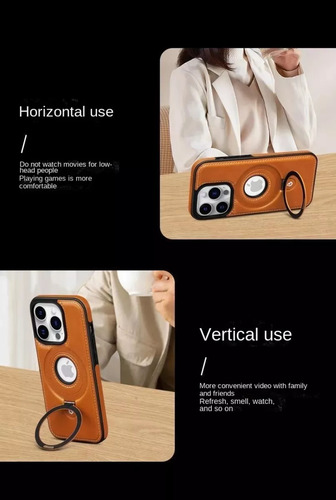 Adequado Para Iphone15pro Case Business Couro Genuíno 2024 A