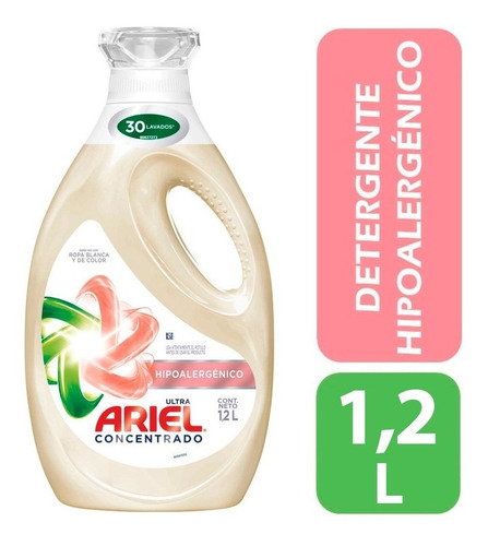 Imagen 1 de 3 de Detergente Ariel Concentrado Hipoalergenico 1,2 Litros