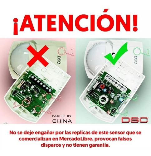 Sensor Movimiento Detector Antimascota Pir Alarma Dsc Lc100