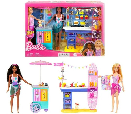 Boneca Barbie Calcadao Da Praia Mattel Hnk99 Playset