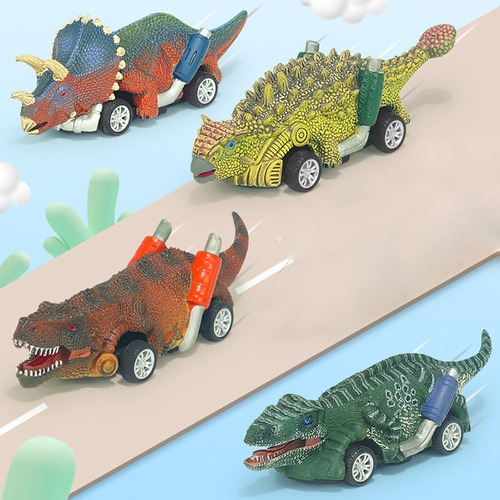 Imagen 8 de 8 de Cars For Children Dinosaurios Juguetes Pack De 4 Veh¿culos.
