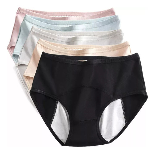 / 5 Pares De Bragas Menstruales A Prueba De Fugas Para Mujer